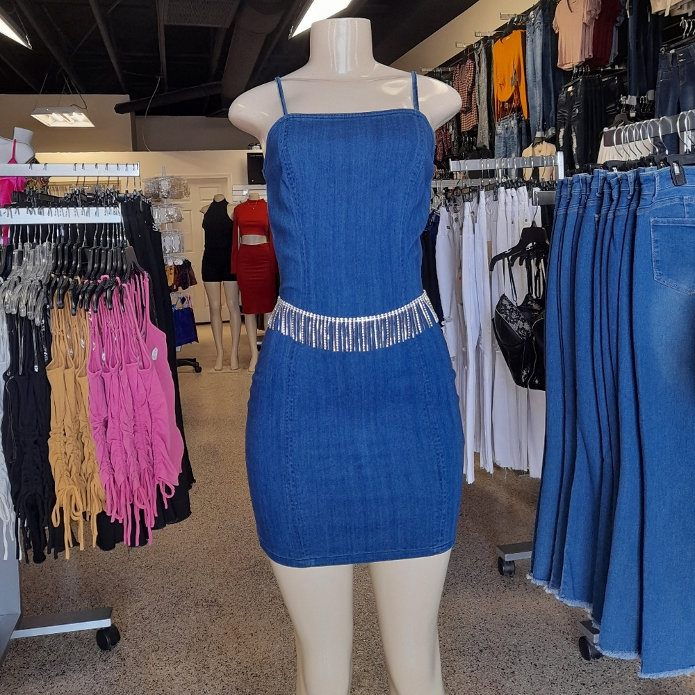Denim sleeveless dress